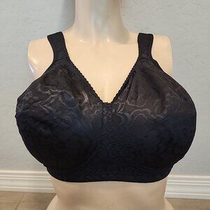 Playtex Bra 40DD Black Wireless Unlined 4745